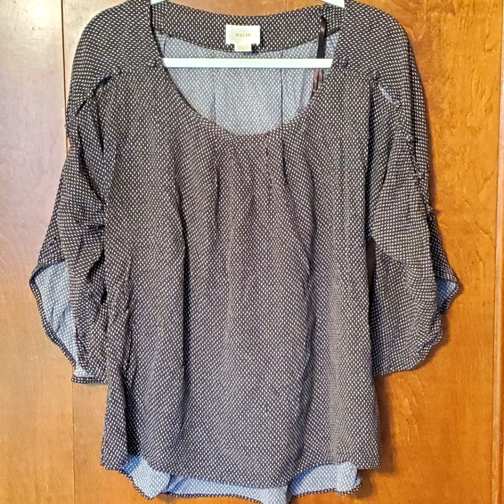 Anthropologie Maeve Hi-Lo Flutter Sleeve Top